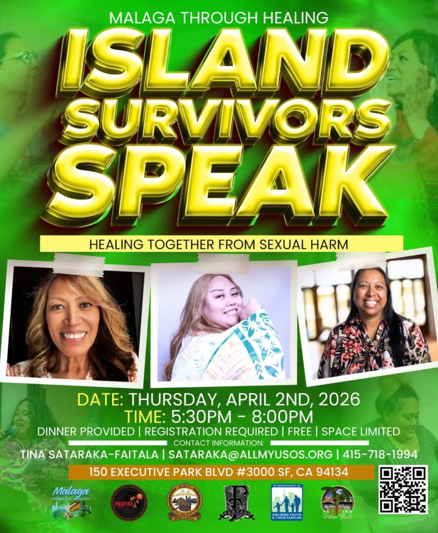 Island Survivors Speak healing event poster