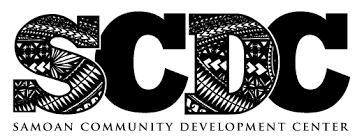 SCDC logo with Samoan patterned letters